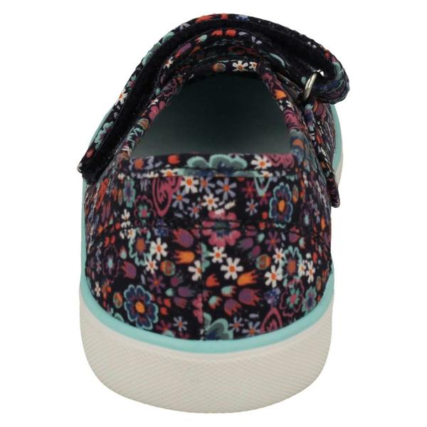 Start-rite Girls Startrite Floral Detailed Mary Jane Canvas Shoes Busy Lizzy