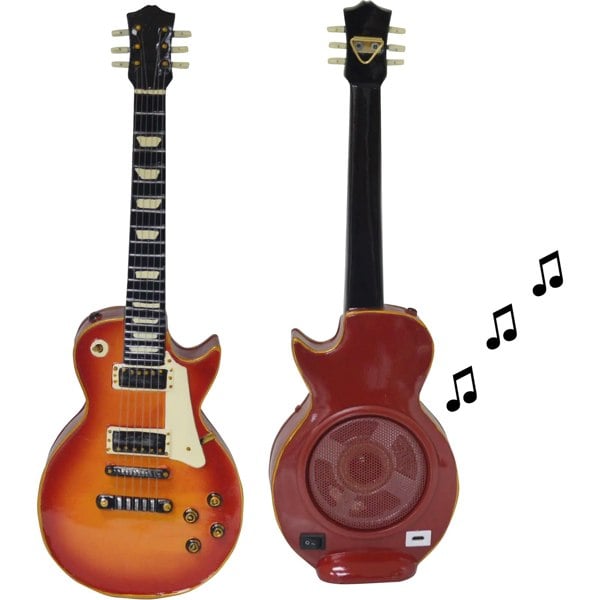 Maison des Cadeaux Sunburst Les Paul Guitar-Style Portable Speaker