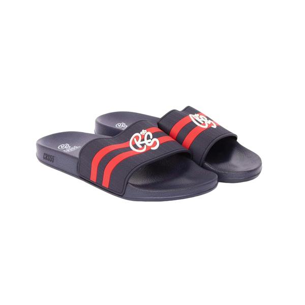 Crosshatch Mens Hamlax Sliders - Navy - 