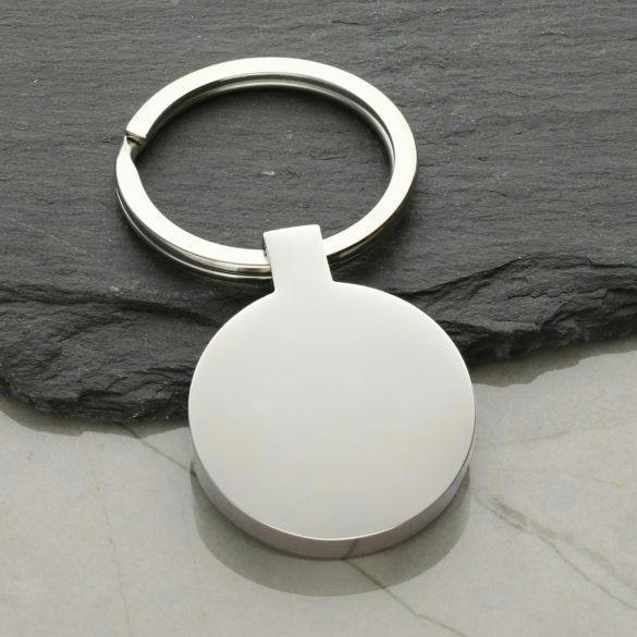 Christopher James of London Stainless Steel Round Keyring With Optional Engraving