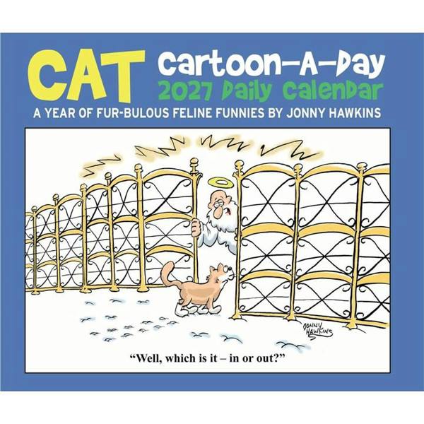 Cat Cartoon A Day Desk Calendar 2027, Desk Calendars, Day To View, Cats, Gift