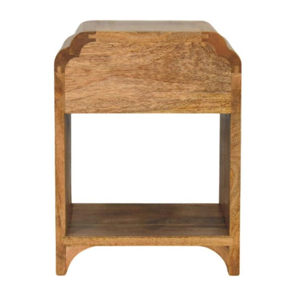 Wyld Haus Paris Natural Mango Wood Nightstand with Drawer and Shelf