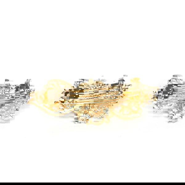 flower hair clip gold back