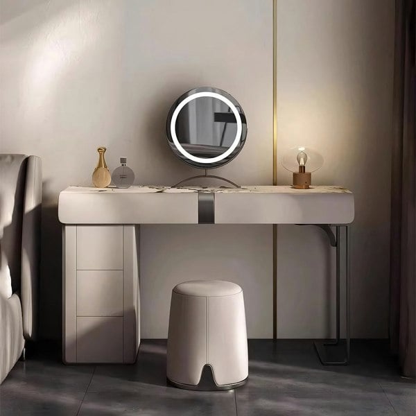 Nisha Dressing Table, Vanity Table With LED Mirror-Weilai Concept-Weilai Concept