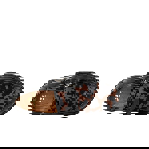 Embassy London Strapp - Black & Cow - Women’s leather ponyhair loafer with buckle