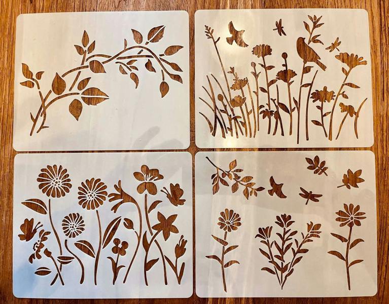 Sourdough By The Sea Flower Stencils for Crafts Wildflower Patterns Templates Art Set of 12 - Flowers Nature Design