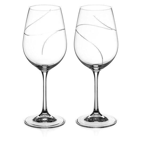 Up Hand Cut White Wine Glasses - Set of 2