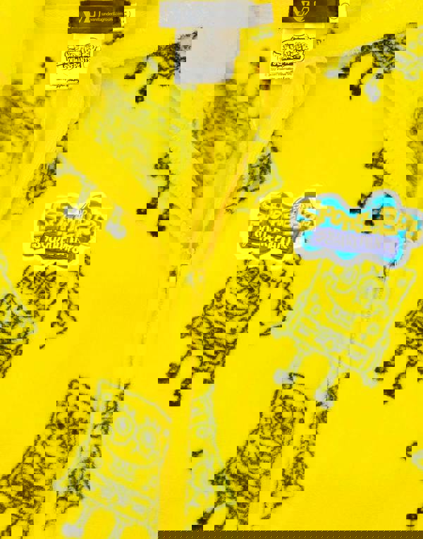 SpongeBob SquarePants Unisex Kids Yellow Novelty 3D Character Hood With All-Over Print Body Onesie