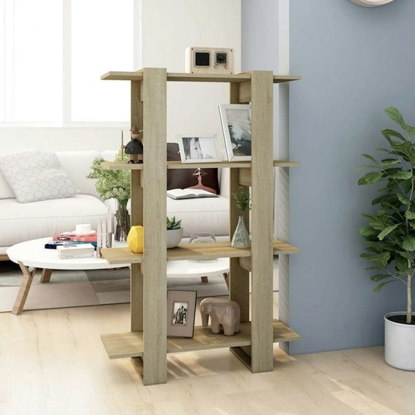 Berkfield Book Cabinet/Room Divider Sonoma Oak 80x30x123.5 cm