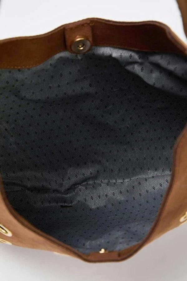 WOVCOR Suede Eyelet Detailed Women's Shoulder Bag