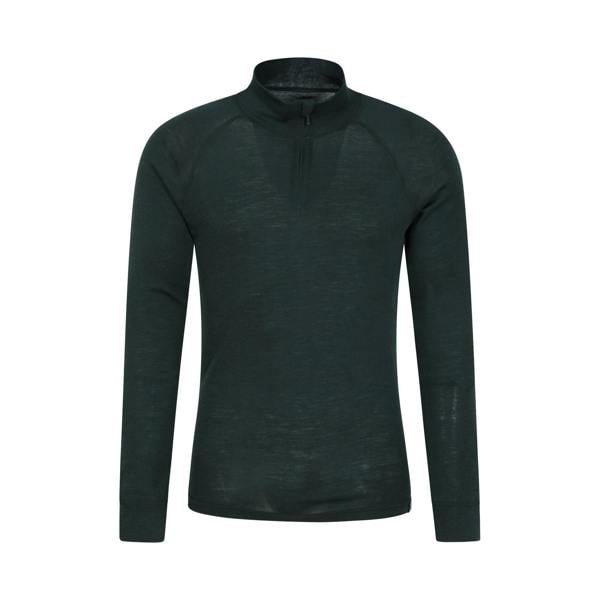 Mountain Warehouse Mens Merino II Base Layer Top - Dark Green - 