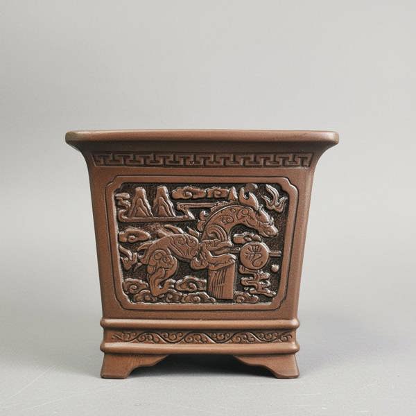 Yorkshire Bonsai 25cm Premium Unglazed Bonsai Pot | Cascade | 25cm x 25cm x 23cm | Brown