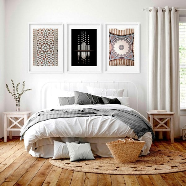 Geometry Islamic Art | set of 3 bedroom wall prints