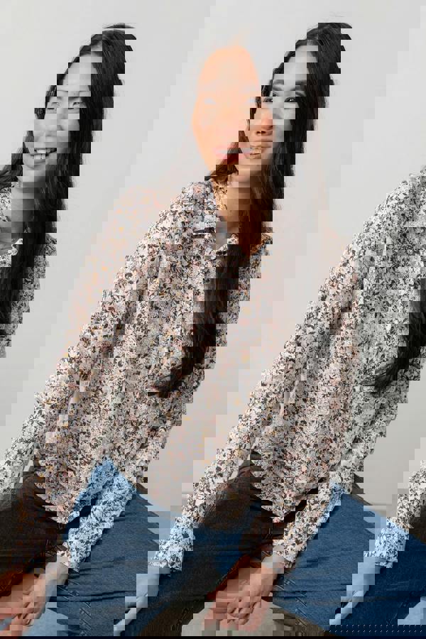 Lily & Me Patsy Organic Cotton Ditsy Shirt Pink