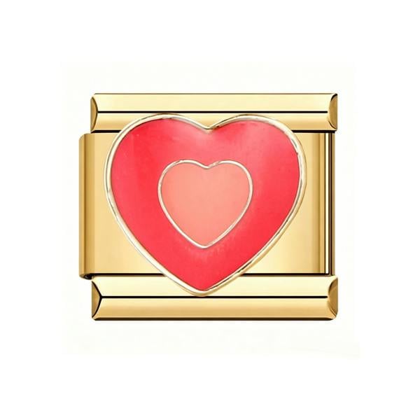 Serafina Red and Pink Heart | Italian Style Bracelet Charm