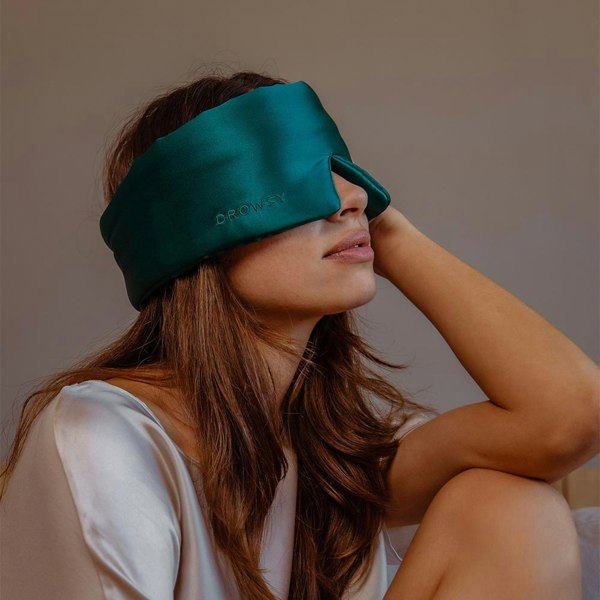 Drowsy Sleep Co Silk Sleep Mask - Green Sapphire