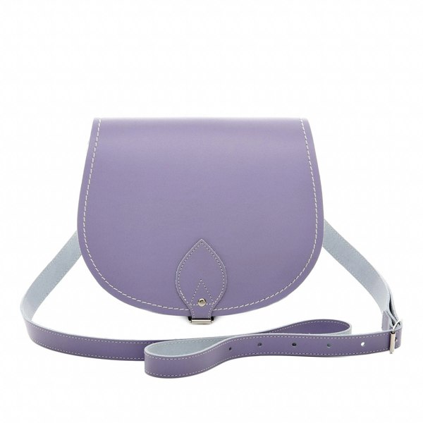 Zatchels Handmade Leather Saddle Bag - Pastel Violet