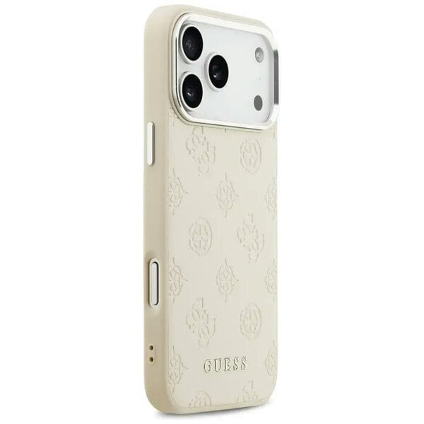 Guess Peony Hot Stamp Script Case with MagSafe for iPhone 17 Pro Max 6.9" Beige - GUHMP17XPSPOSSSE