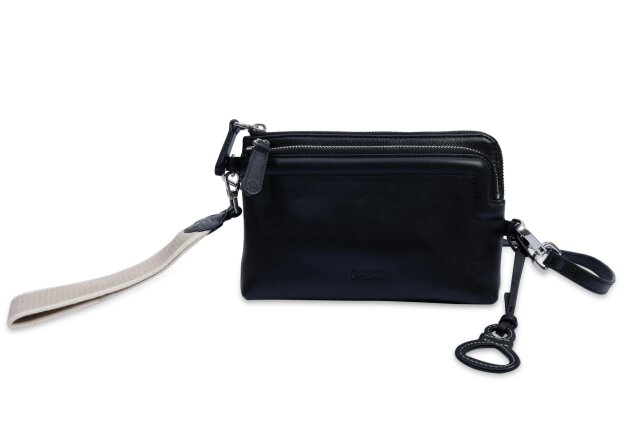 SADDLER Heather Leather Clutch & Crossbody Bag - Handmade by Saddler  – Versatile & Compact - Black