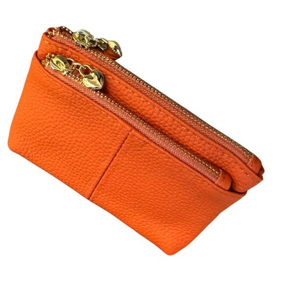 Love EMVY Italian Leather Purse with Heart Shaped Zips