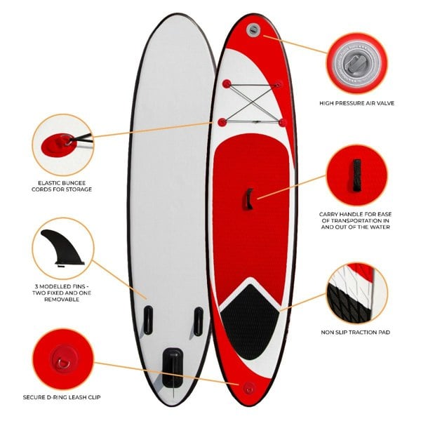 Monstershop 10ft Red Inflatable Paddle Board