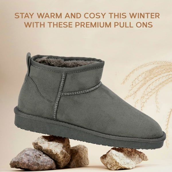 VIVA Women's Faux Fur Lined Boot Slippers - Memory Foam Anti-Slip Sole