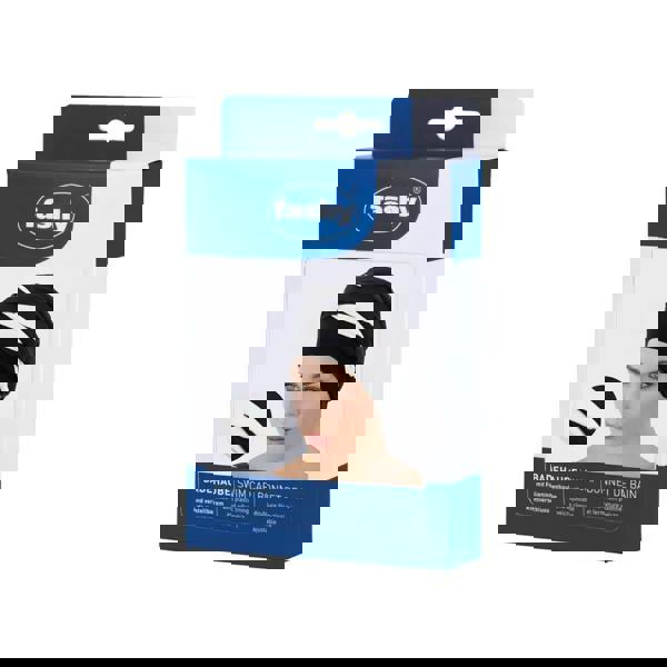 Fashy Braid Fabric Swim Cap with black design and white lightning bolt