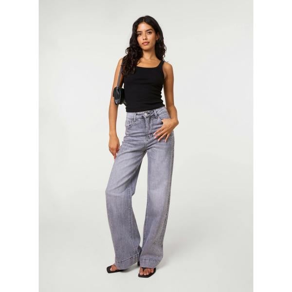 Pink Vanilla Diamante Side Wide Leg Jeans