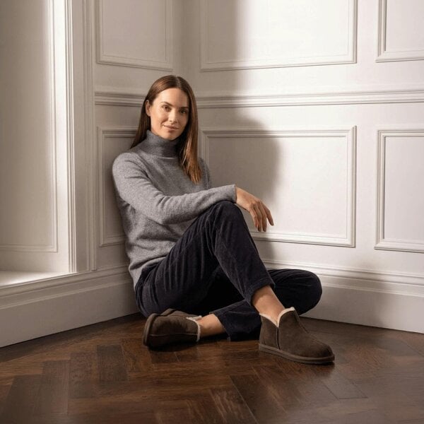 HOS Sheepskin TIA Slipper Boots Slipper Boots   in  Brown