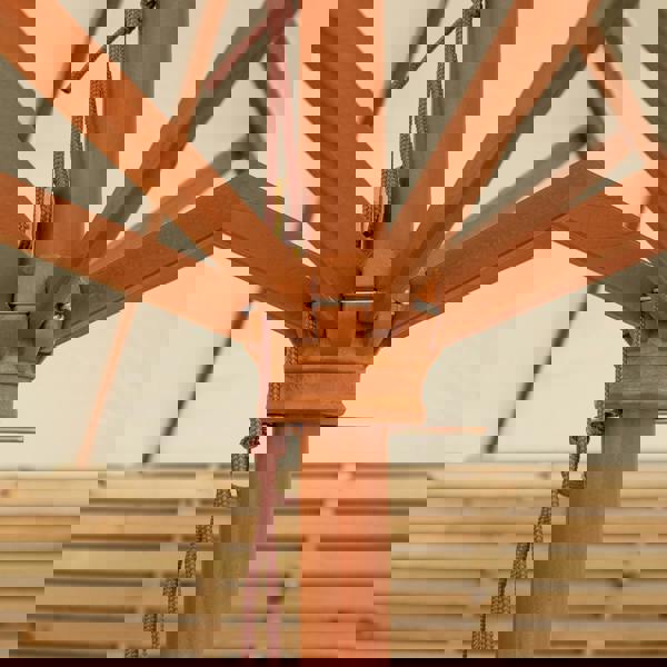 Samuel Alexander 2.7m Outdoor Wooden Garden Parasol Sun Shade with Carry Bag in Cream