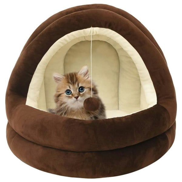 Berkfield Cat Bed 50x50x45 cm Brown and Cream