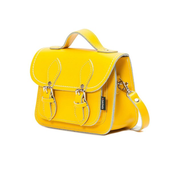 Zatchels Handmade Leather Micro Satchel - Pastel Daffodil Yellow