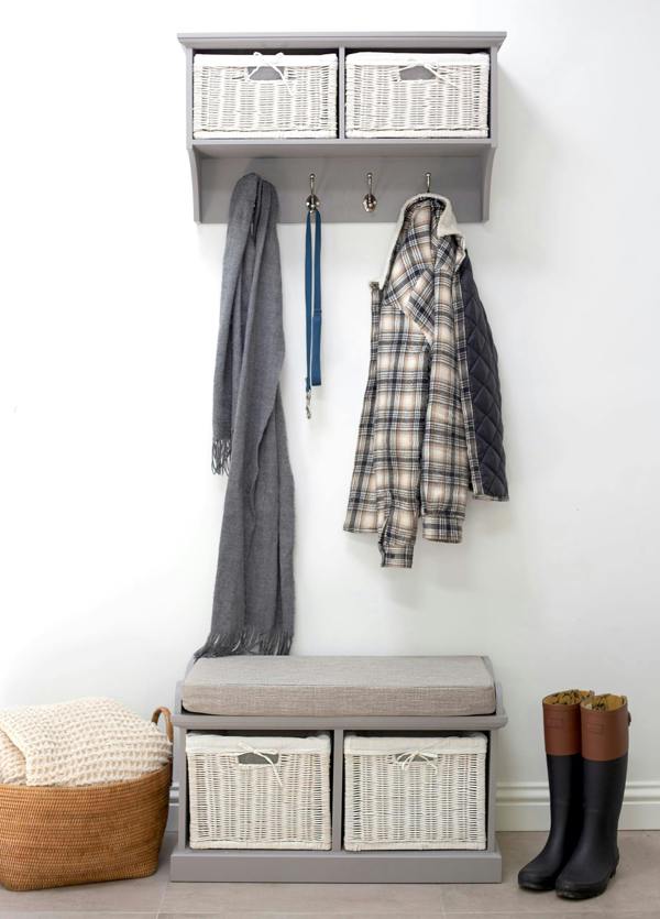 Statement Furniture Tetbury Small Hallway Set with Storage Baskets and Cushion Seat