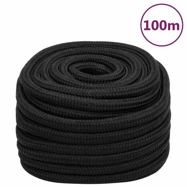 Berkfield Boat Rope Full Black 20 mm 100 m Polypropylene