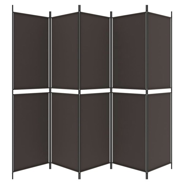Berkfield 6-Panel Room Divider Brown 300x220 cm Fabric