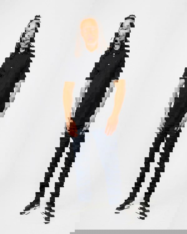 Lyle & Scott Tonal Eagle Mens Polo Shirt - Z865 Jet Black