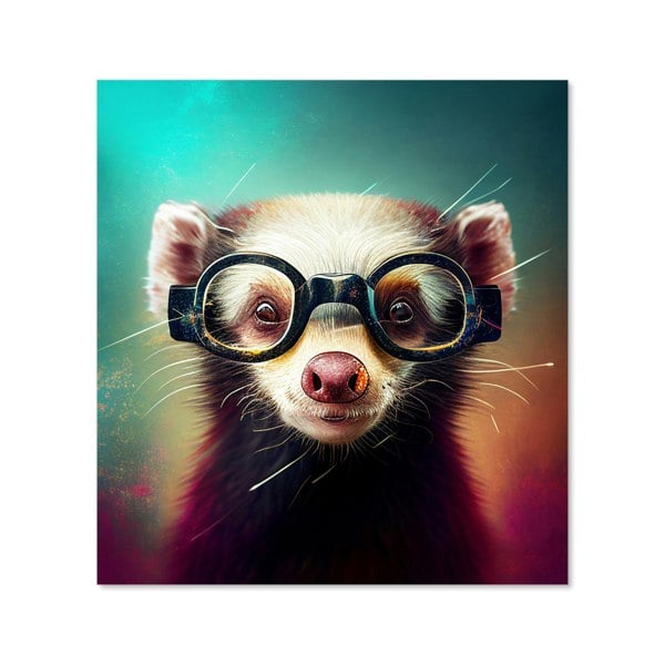 Warren Reed - Designer Ferret With Glasses Splashart Kitchen Splashback