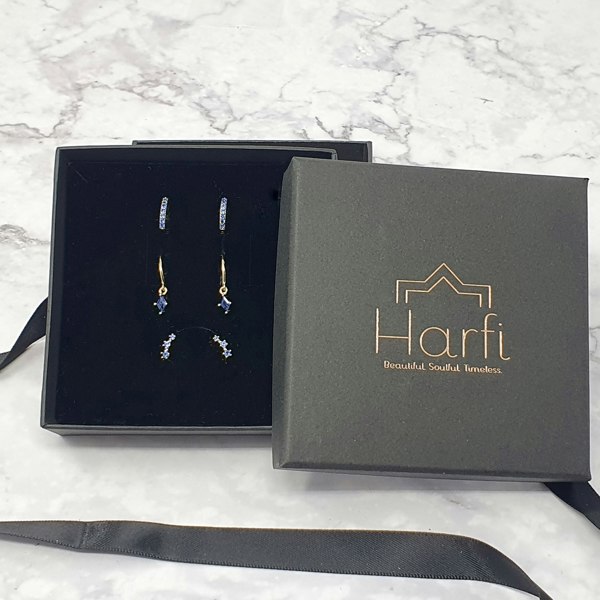 Sapphire September Birthstone Earrings Gift Set For Her