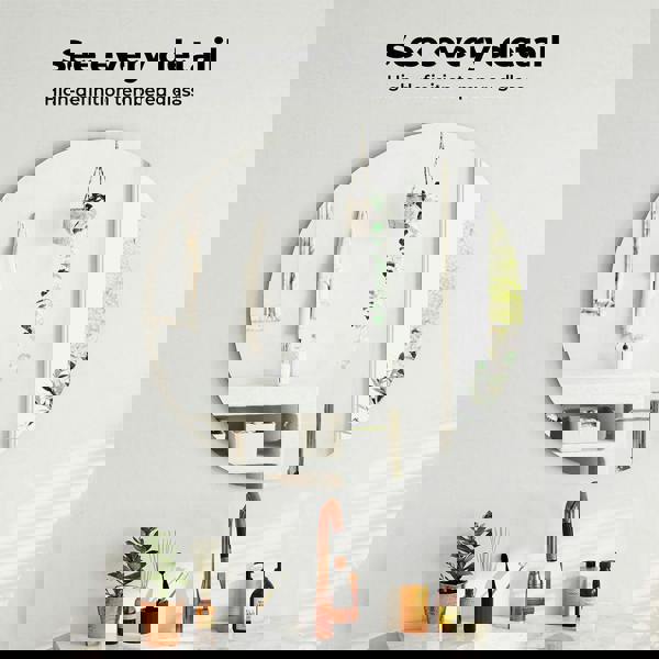 Levede 40cm Round Wall Mirror Frameless Tempered Glass Explosion-Proof Decor