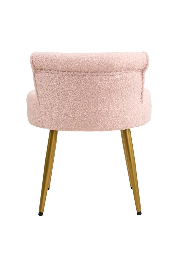 Living and Home Teddy Fleece Dressing Table Stool with Iron Legs