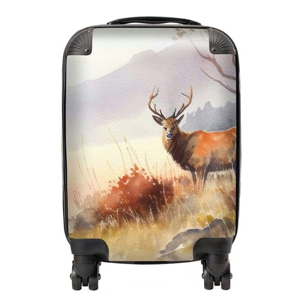 Warren Reed Stag Deer Water Colour Suitcase