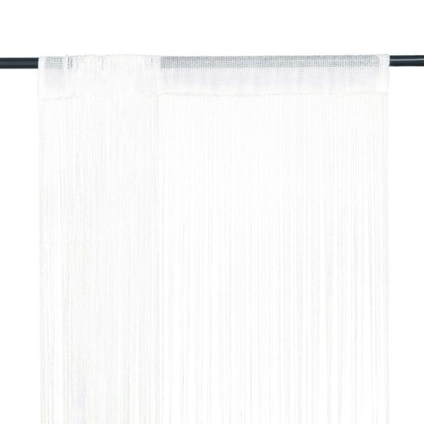 Berkfield String Curtains 2 pcs 100x250 cm White