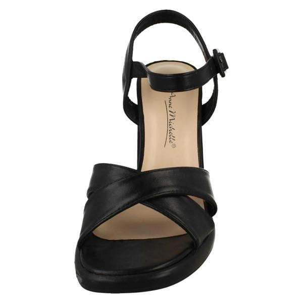 Anne Michelle Ladies Anne Michelle Chunky Heeled X Strap Mule Sandal F12049