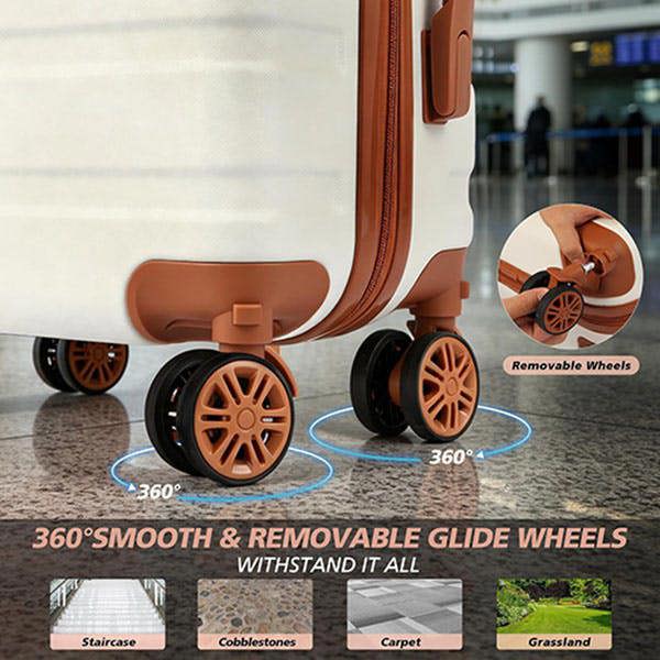 Leaper 20" ABS Carry-On Luggage with Removable Wheels & TSA Lock