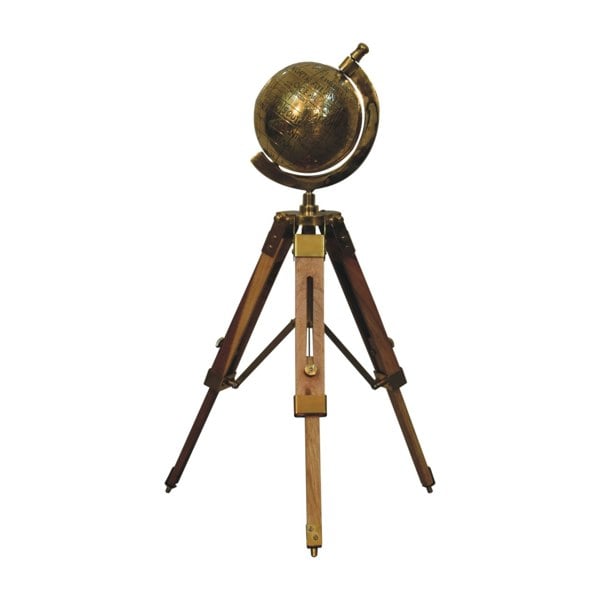 Artisan Furniture Brass Antique Tripod Globe