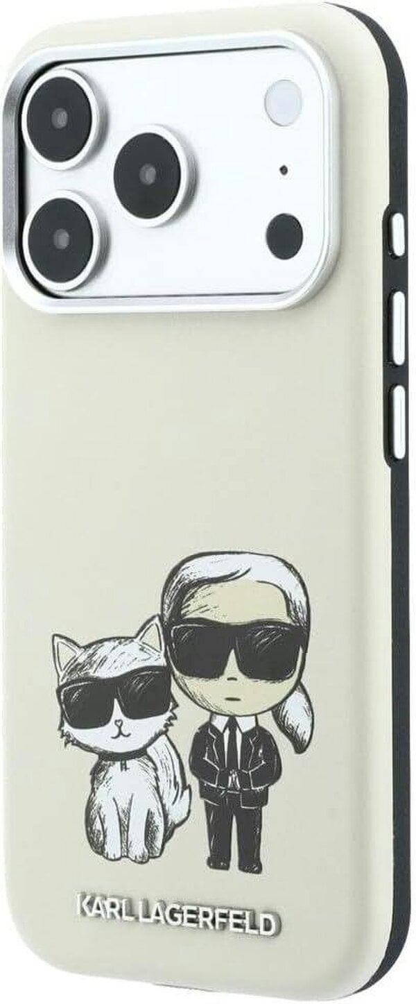 Karl Lagerfeld Smooth PU Leather Case with Sketch Print and MagSafe for iPhone 17/18 Pro 6.3" Beige - KLHMP18L6PWKCIDE