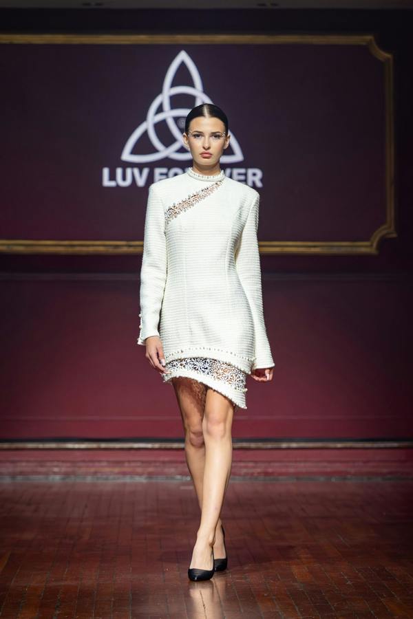 LuvForever Aurelia Rose - Ivory Mini Dress