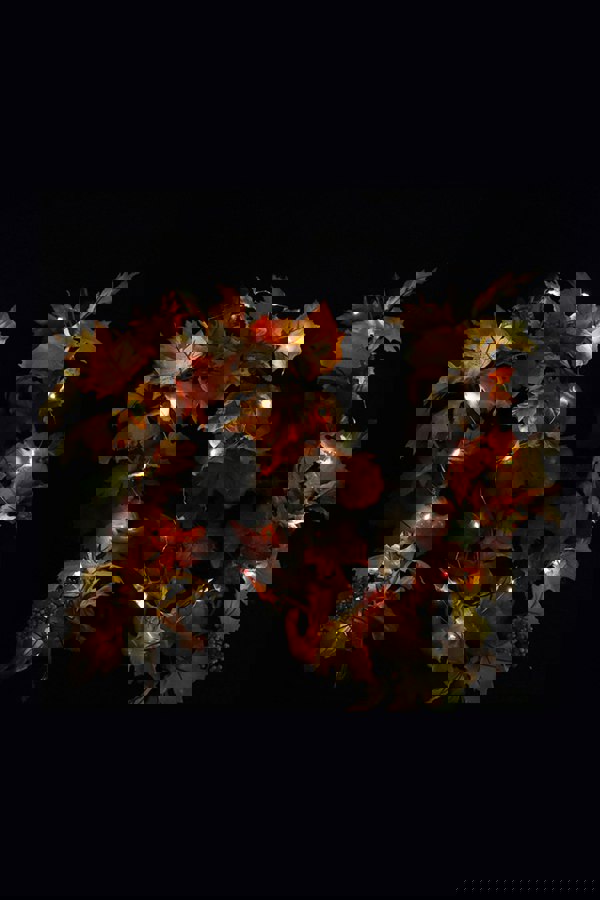 Living and Home 1.8M Artificial Autumn Maple Leaf Pumpkin Vine Garland With Lights