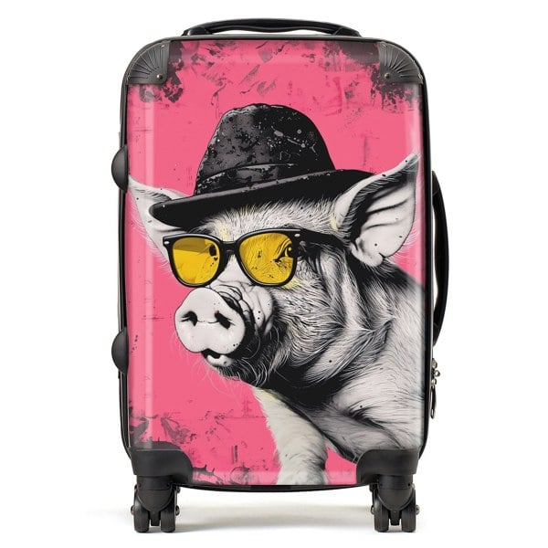 Warren Reed Pig In A Hat And Glasses Suitcase