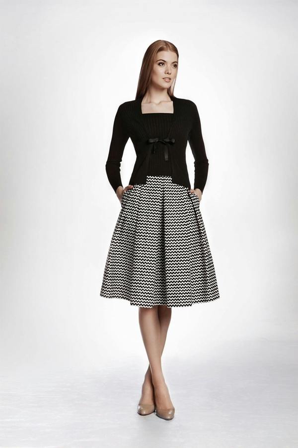 Rumour London Ravello chevron midi skirt